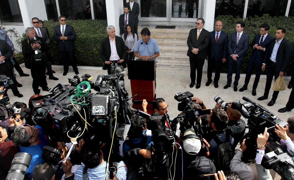 Tras ser recibido por el titular de la SRE, el expresidente Evo Morales resaltó que “mientras tenga vida seguimos en política, mientras tenga vida sigue la lucha”. (AGENCIAS)