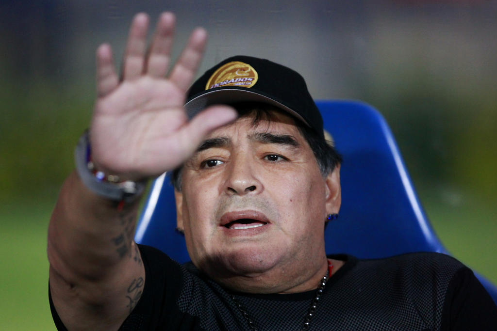 Maradona llegó a los Dorados de forma sorpresiva en el Apertura 2018 al Ascenso MX. (ARCHIVO)