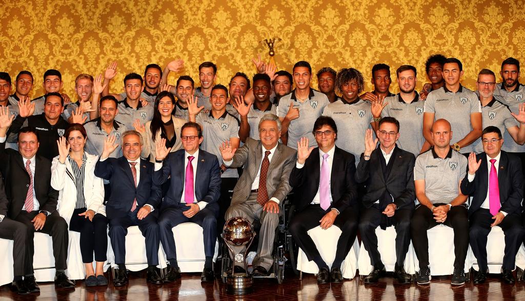 El campeón de la Copa Sudamericana fue recibido por el presidente Lenín Moreno. (EFE)