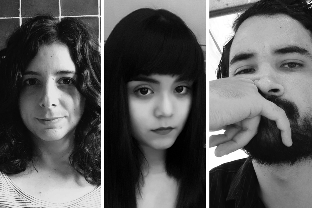 Talento. María José Sesma, Parla Mata Cháirez y Martín Estrada Márquez tendrán una exposición con nuevos medios. (CORTESÍA) 