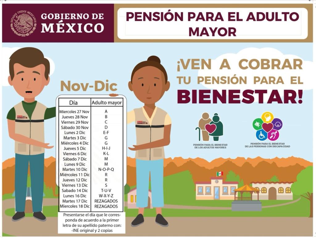 Dan a conocer calendario de pensión del Bienestar El Siglo de Torreón