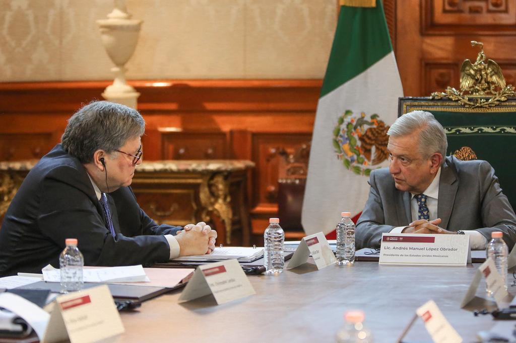 El presidente Andrés Manuel López Obrador compartió un mensaje sobre de su reunión con el fiscal general de Estados Unidos, William Barr. (TWITTER)