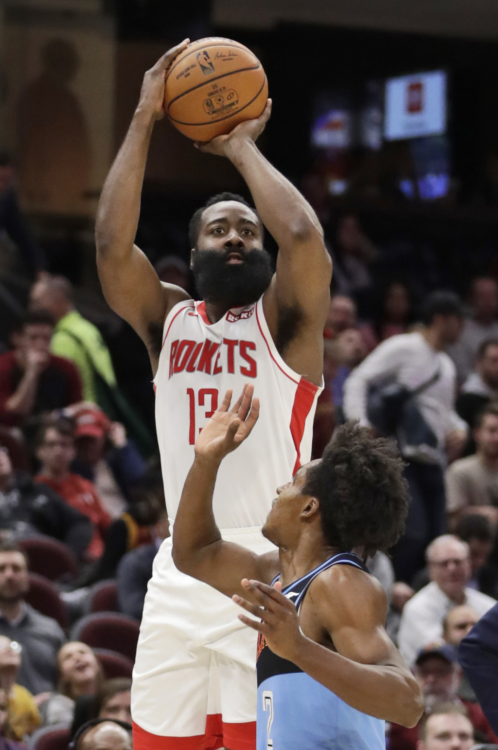 James Harden metió 55 puntos en el triunfo de Rockets ante 'Cavs'. (AP)