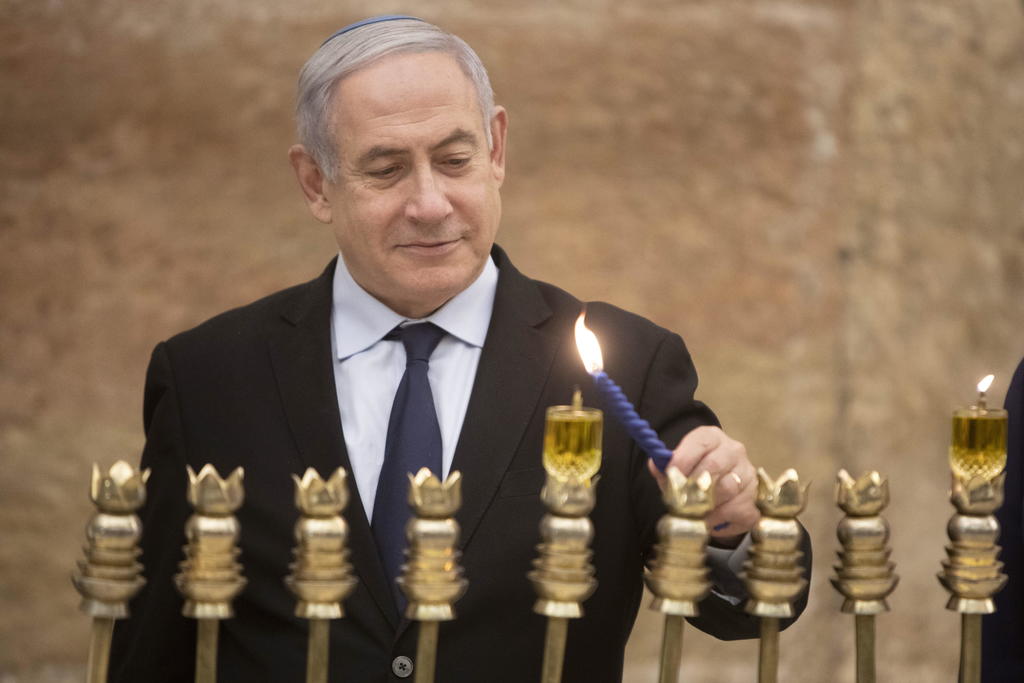 Netanyahu presidió la ceremonia de Hanukkah. (EFE) 