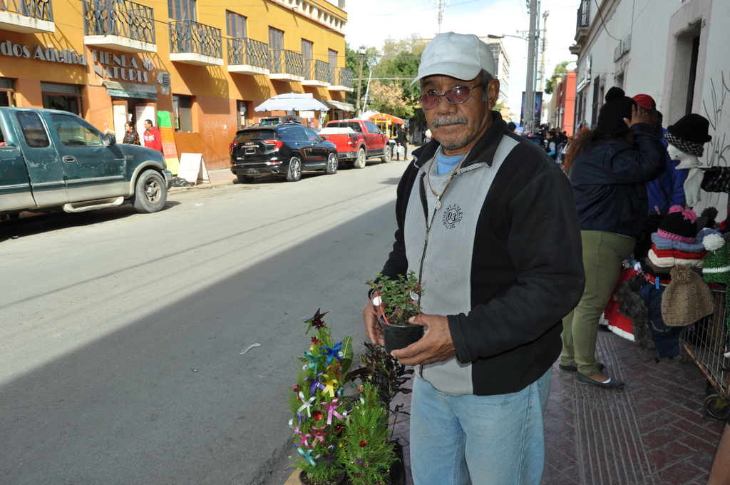 Don Juan Morales dice que la planta llamada abundancia es de las más solicitadas en estos días, a diferencia de las nochebuenas.