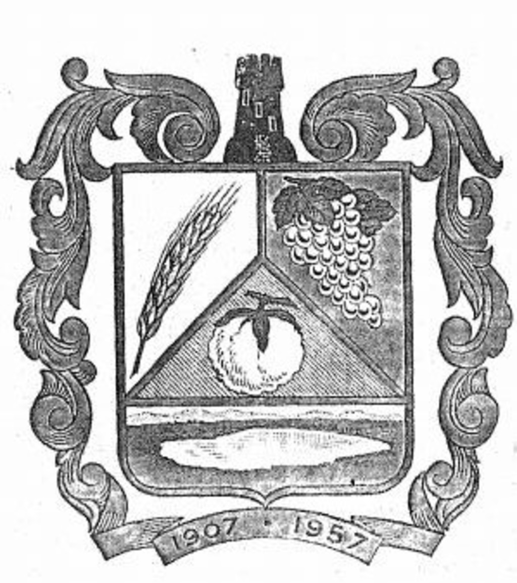 Así era el escudo de la ciudad de Torreón hace 100 años donde destacaban elementos como el trigo, el algodón y la uva.