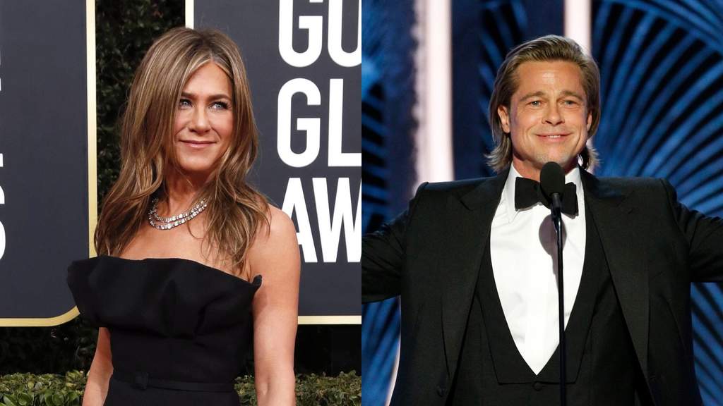 Uno de los momentos más esperados de la ceremonia de premiación de los Globos de Oro, fue sin duda, el encuentro entre los actores Brad Pitt y Jennifer Aniston, pues ambos fueron nominados en distintas categorías de la competencia. (ARCHIVO/ESPECIAL)