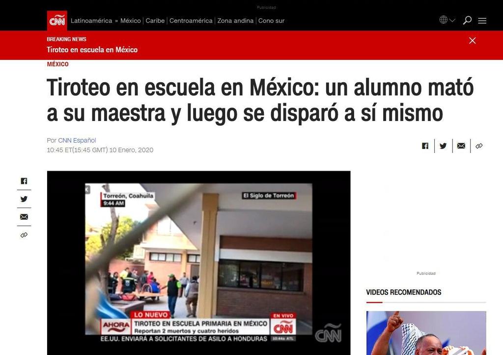 Diversos medios a nivel internacional retomaron la tragedia ocurrida en el colegio Cervantes de Torreón, Coahuila. (ESPECIAL)