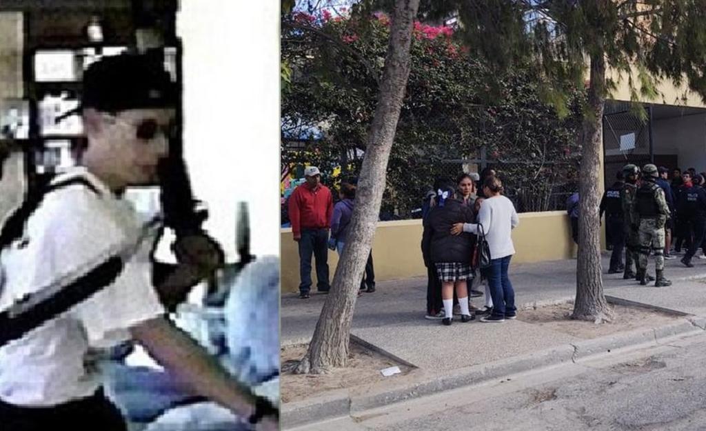 Relacionan la playera blanca con la frase 'Natural Selection' que llevaba Eric Harris a la vestimenta del menor en el tiroteo en el colegio de Torreón (INTERNET) 