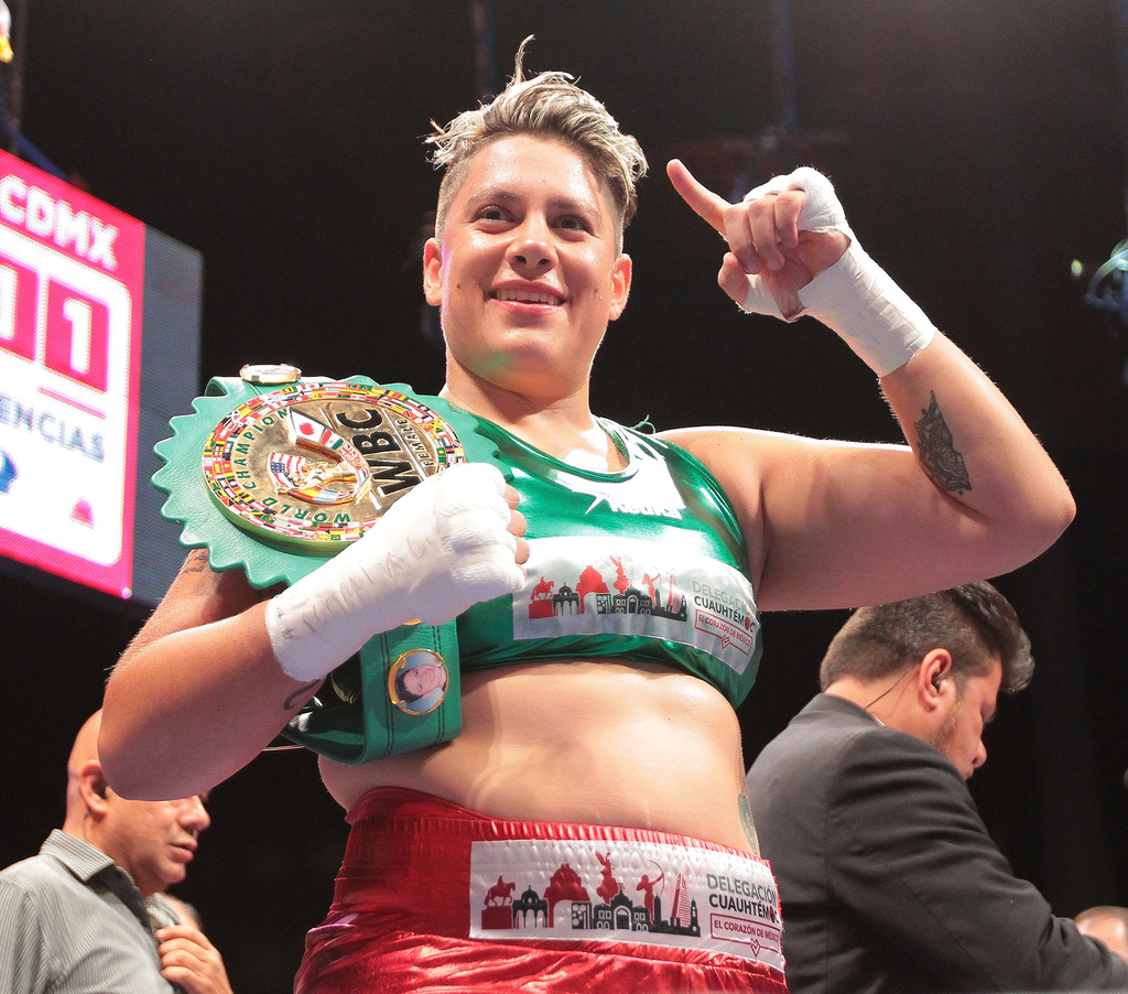 Alejandra Jiménez, actual campeona de peso supermedio del CMB y la OMB, le gustaría defender sus títulos en Cancún. (ARCHIVO) 