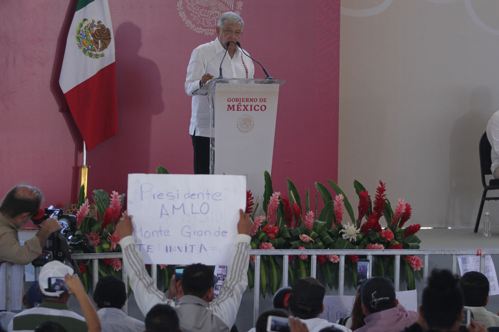López Obrador habla fuerte en su natal Macuspana. (EFE)