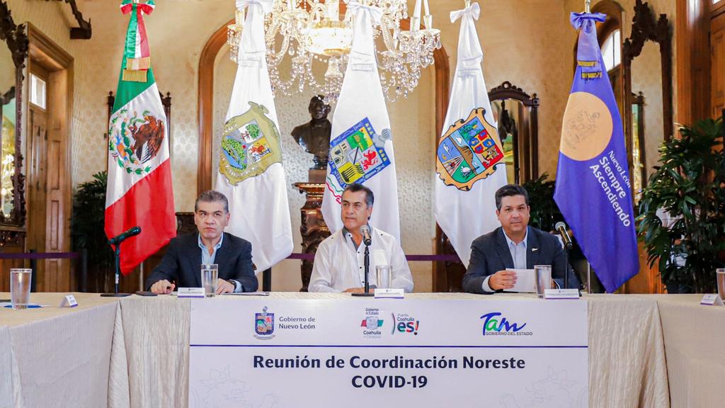 Los gobernadores de Coahuila, Nuevo León y Tamaulipas expresaron que se coordinaran para hacer frente al COVID-19. (TWITTER)