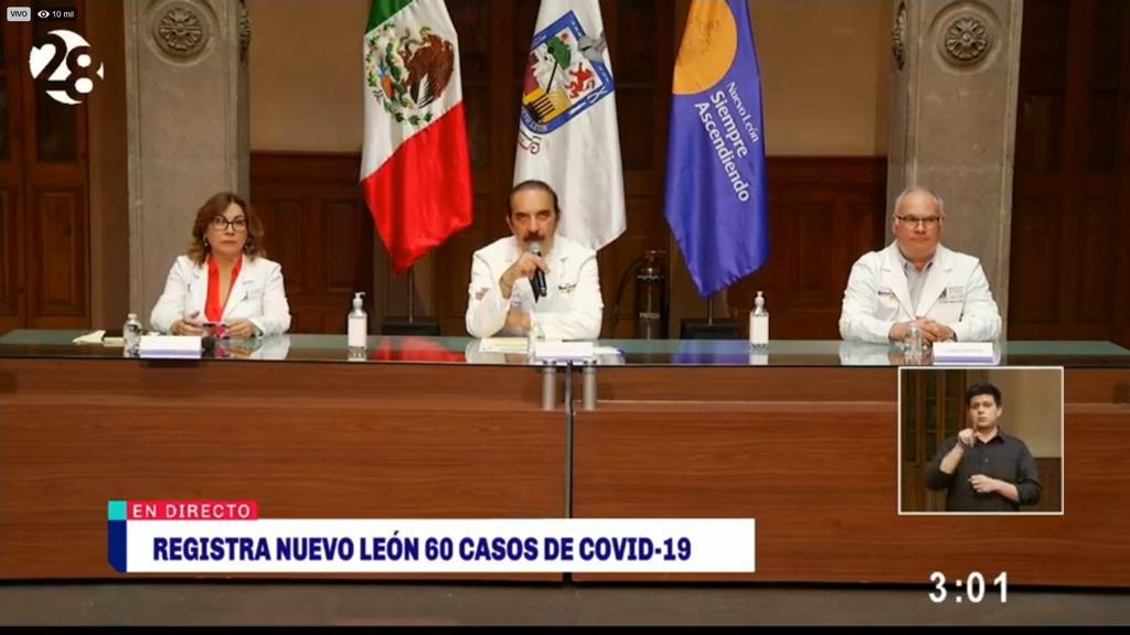 Las autoridades de Salud de Nuevo León actualizaron la cifra de casos confirmados de COVID-19 que subió a 60. (ESPECIAL)