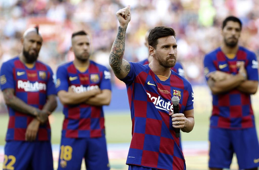Lionel Messi, capitán blaugrana, y otros jugadores publicaron un comunicado en redes sociales al anunciar la decisión del plantel. (ARCHIVO)
