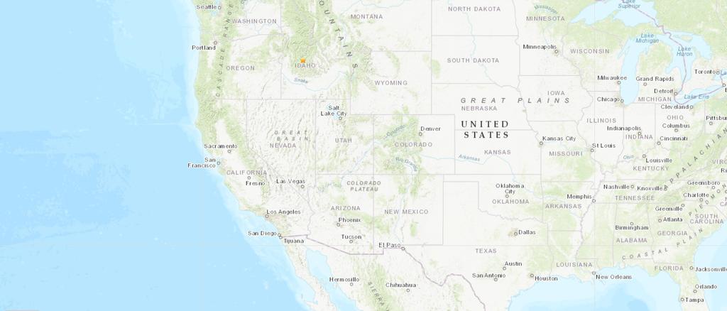 El día de hoy a las 17:52 horas se registró un sismo magnitud 6.5 a 72 kilómetros de la ciudad de Challis, Idaho. (ESPECIAL)