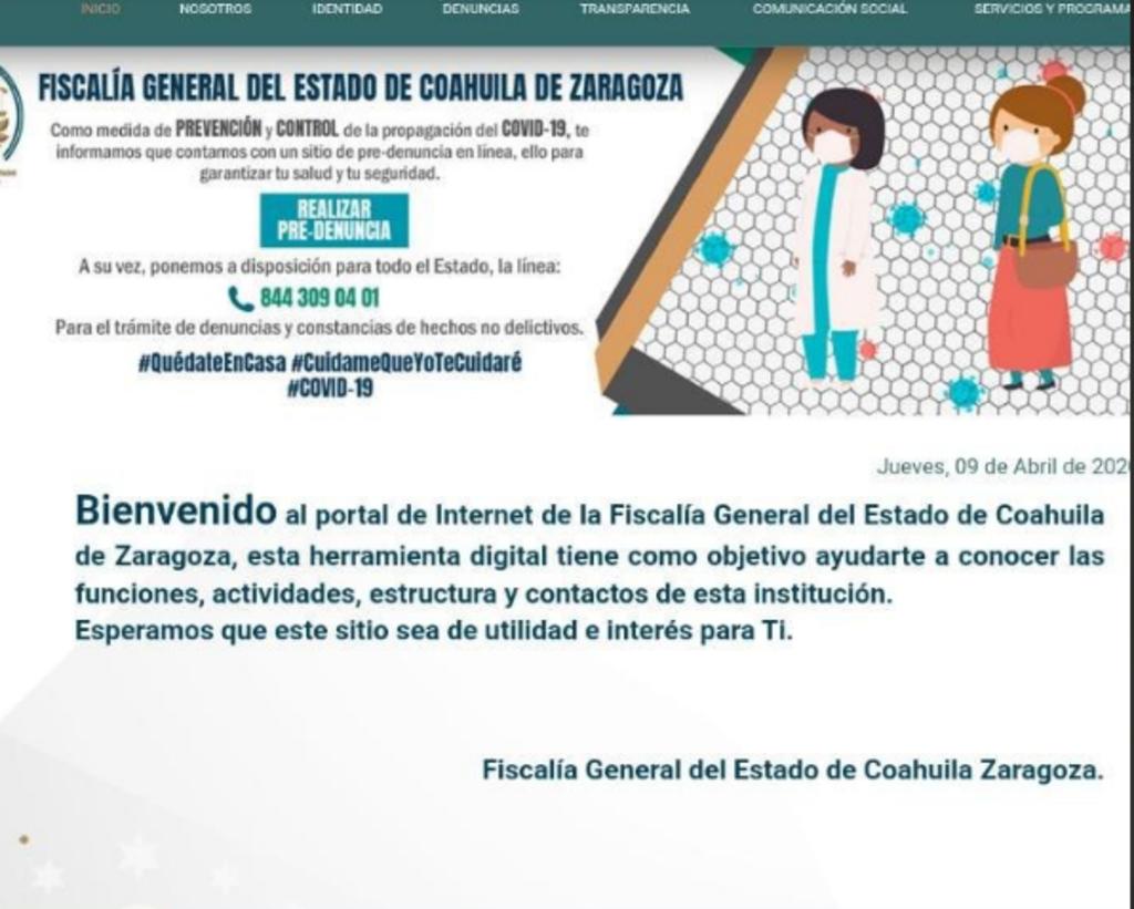 Las instalaciones de la Fiscalía se encuentran abiertas en horario de oficina, puesto que las unidades primordiales para recepción de denuncias relacionadas con robos, homicidios, secuestros y abusos sexuales o violaciones, no pueden dejar de funcionar ante la contingencia, al igual que el Servicio Médico Forense.