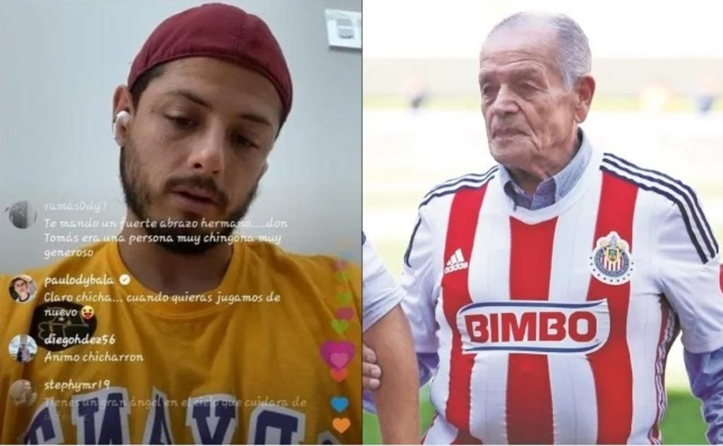 Javier 'Chicharito' Hernandez recordando a su abuelo Tomás Balcázar. (ESPECIAL)