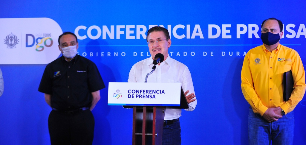 El gobernador de Durango, José Rosas Aispuro Torres, realizó ayer una conferencia virtual para dar a conocer las disposiciones. (CORTESÍA) 
