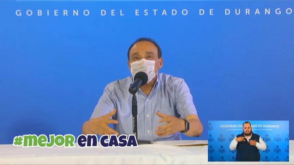 Las autoridades de Salud del estado de Durango, representadas por el secretario Sergio González Romero, presentaron como cada día la actualización sobre casos de COVID-19, enfermedad causada por el coronavirus SARS-CoV-2.  (ESPECIAL)