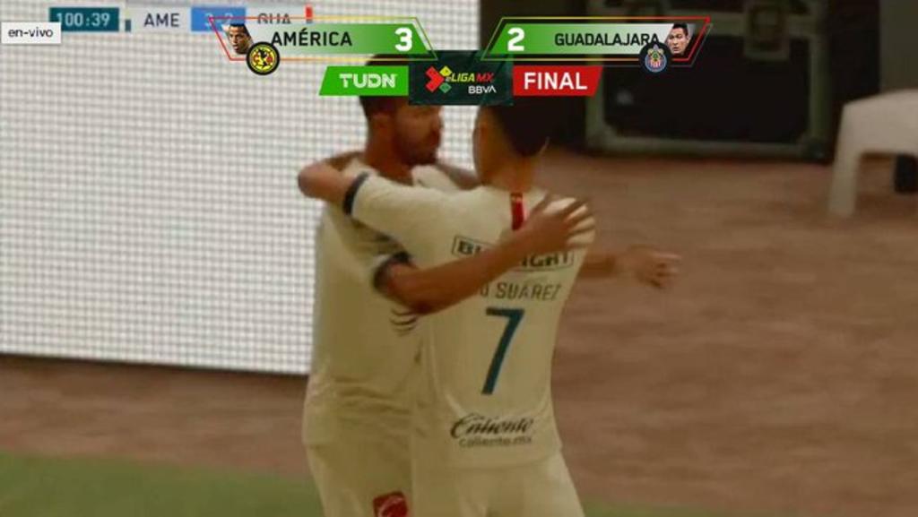 El Clásico Nacional digital en la Liguilla de la eLiga MX se definió a favor del América (3-2) sobre el Guadalajara. Las Águilas aseguraron su boleto a las semifinales del torneo virtual. (CORTESÍA)