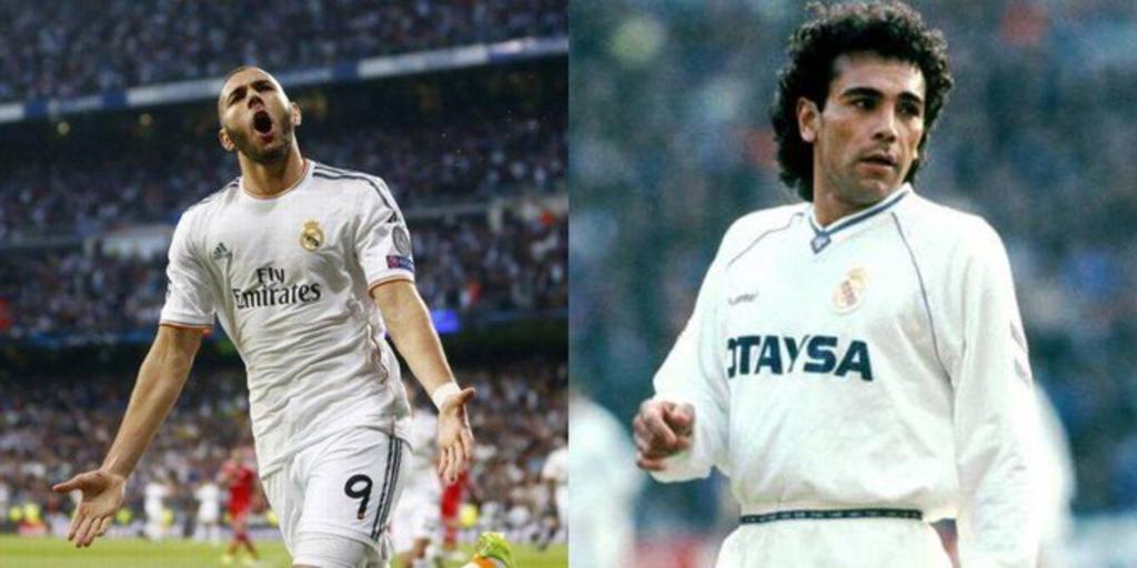 Tras la victoria del Real Madrid sobre la Real Sociedad (1-2) el francés Karim Benzema se colocó como el quinto mejor goleador en la historia del Madrid, en la Liga de España; rebasó al mexicano Hugo Sánchez. (CORTESÍA)