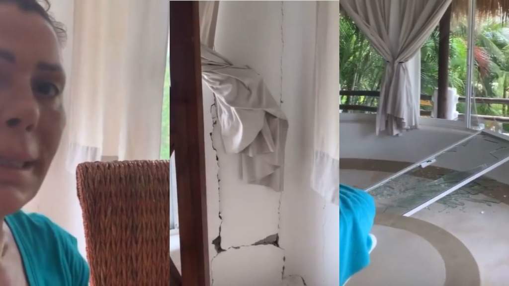 En video. La llamada 'Reina de corazones' mostró cómo quedó su hogar tras el sismo ocurrido ayer.