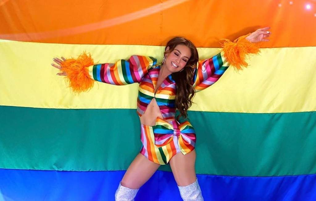 Thalía fue unas de las celebridades que festejaron el llamado Orgullo gay. (INSTAGRAM) 