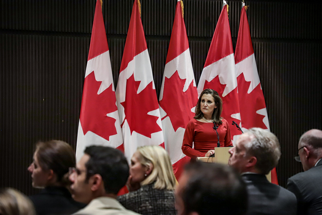 La vice primera ministra de Canadá, Chrystia Freeland, dijo que Canadá responderá de manera rápida y contundente.