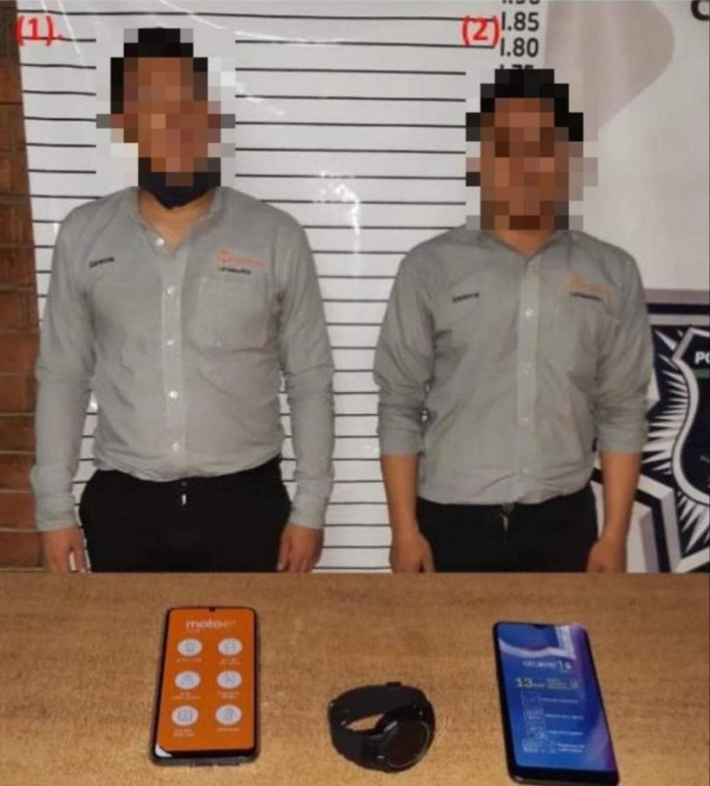 Los hombres detenidos fueron puestos a disposición del Ministerio Público junto con los objetos robados. (EL SIGLO DE TORREÓN)