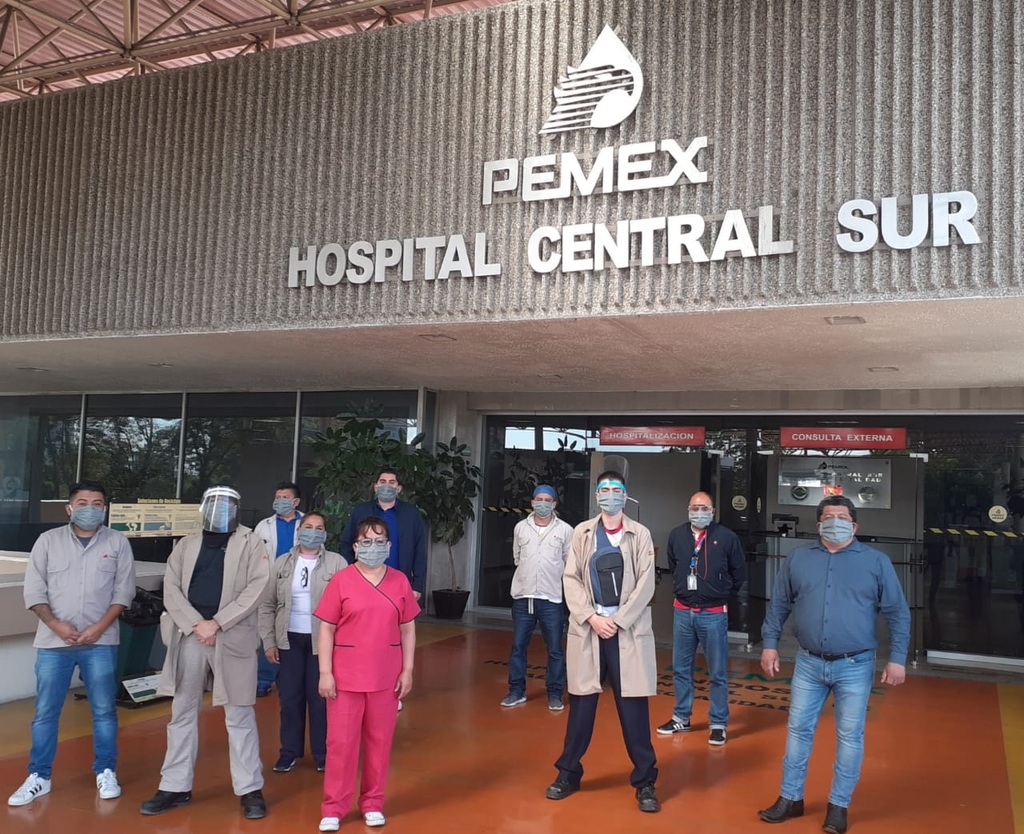 ENTREGA. Donación de cubrebocas al hospital Central Sur de Ciudad de México. (CORTESÍA / Mercado Global)