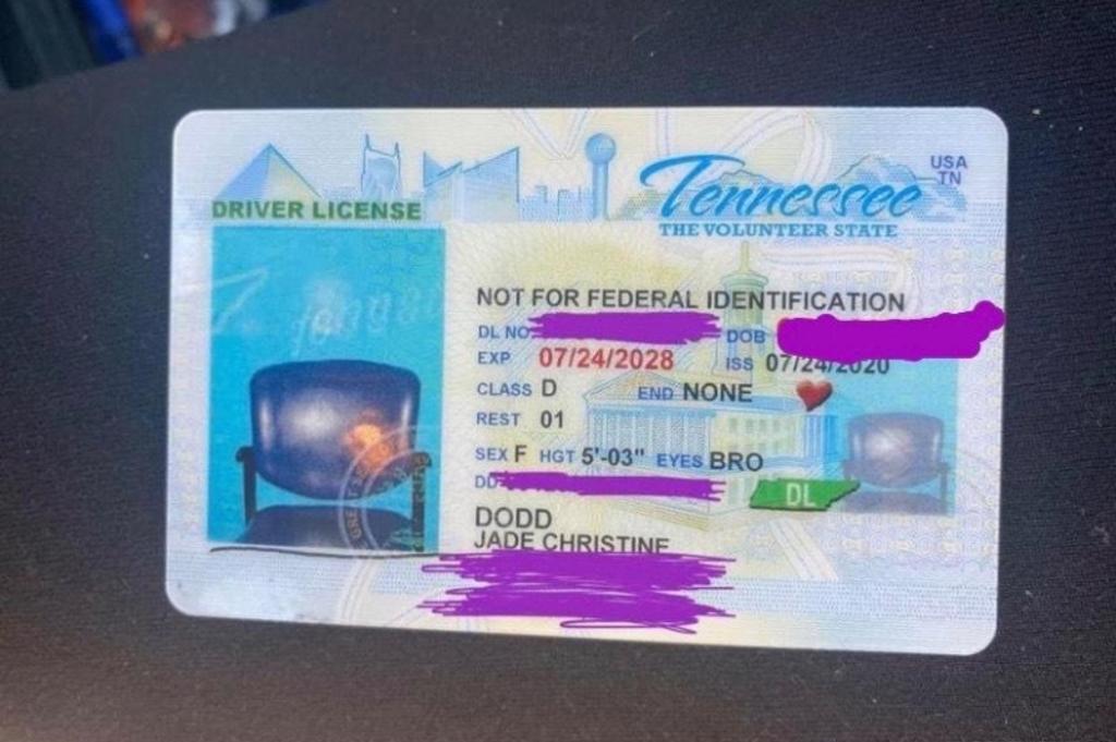 Ella misma se sorprendió al ver la licencia así. (INTERNET)