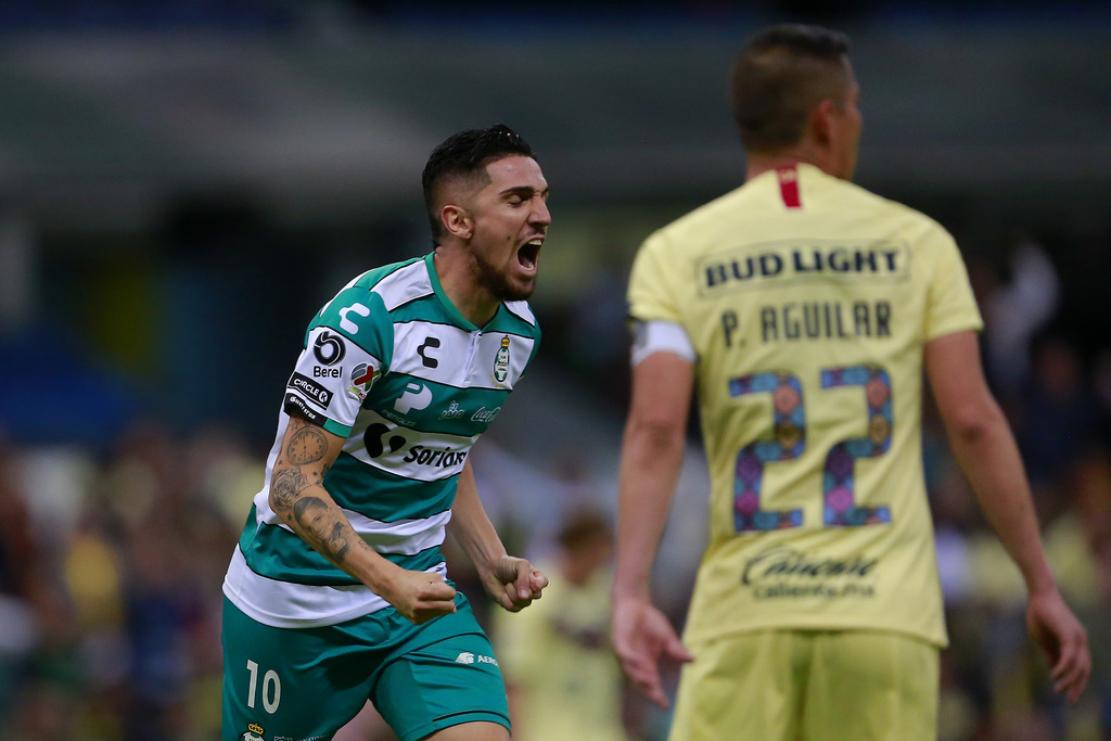 Diego Valdés anotó un tanto en el Apertura 2019, cuando los Guerreros derrotaron 2-1 a las Águilas en el Estadio Azteca. (JAM MEDIA)