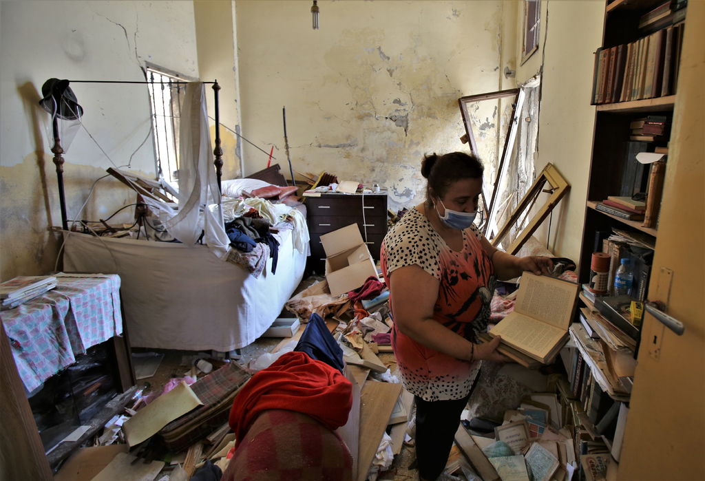 El interior de una vivienda en Beirut dañada por la explosión del pasado 4 de agosto.