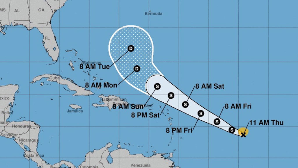 Josephine perdió potencia como tormenta y se convirtió este domingo en depresión tropical, sin representar amenaza para Puerto Rico ni el Caribe en general. (ESPECIAL)