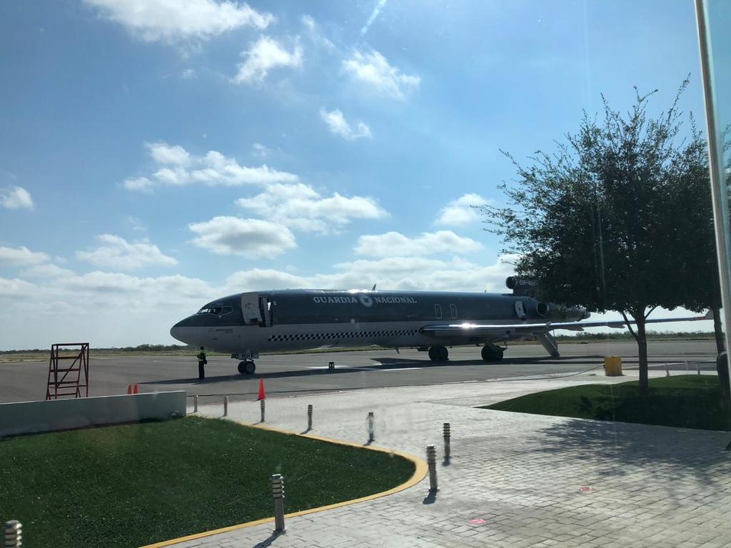 Un avión Boeing 727-200 perteneciente a la Guardia Nacional, aterrizó alrededor de las 07:30 horas de este domingo en el aeropuerto internacional Piedras Negras. (ARCHIVO)