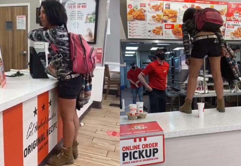 La mujer amenazó e insulto a los empleados exigiéndoles que le dieran comida 'porque tenía hambre' (CAPTURA) 