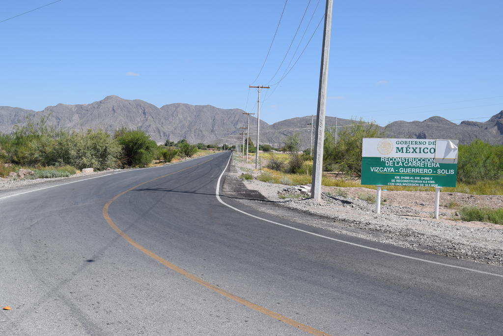 Después de muchos años de abandono y de evidente deterioro finalmente fue rehabilitada la carretera Viscaya-Guerrero- Solís, el cual es uno de los caminos que une a la cabecera municipal con la parte norte del municipio. (ARCHIVO)