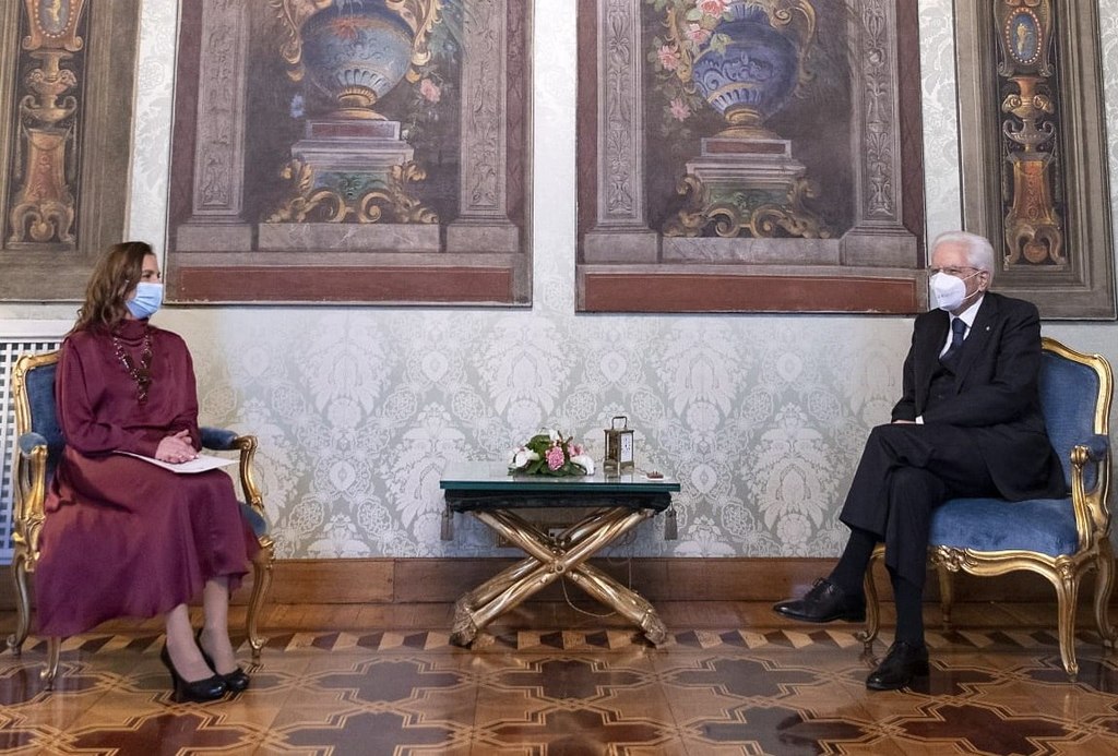 Beatriz Gutiérrez Müller, esposa del presidente López Obrador, se reunió con el mandatario de Italia, Sergio Mattarella.