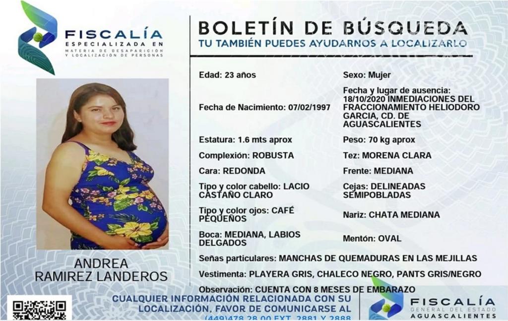 Una joven con ocho meses de embarazo fue reportada como desaparecida en la ciudad de Aguascalientes. (ESPECIAL)