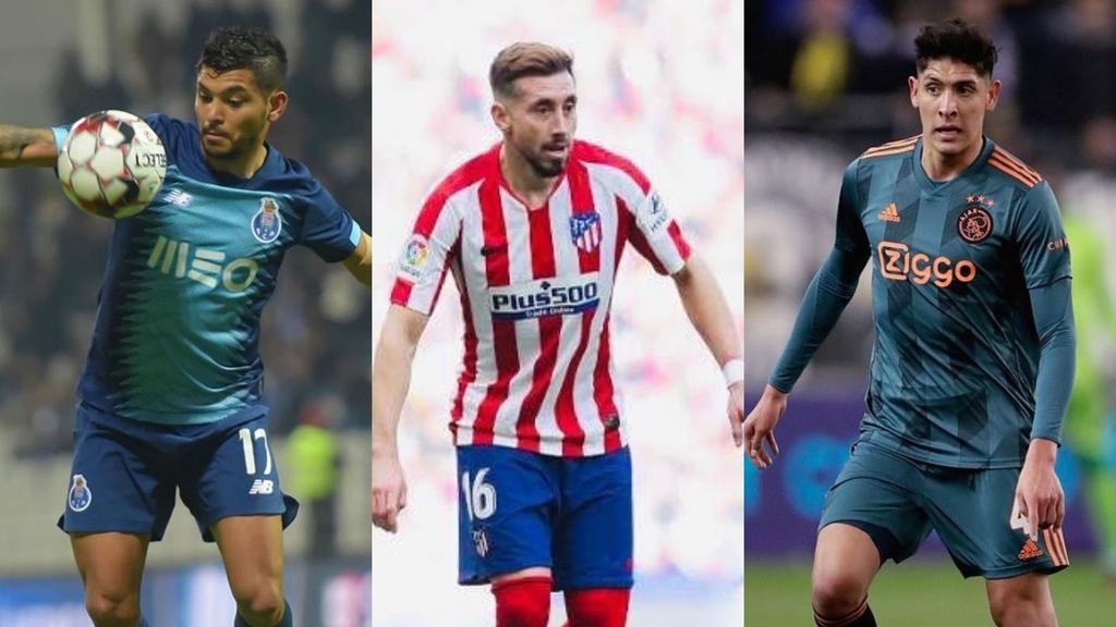 Jesús 'Tecatito' Corona, Edson Álvarez y Héctor Herrera verán acción hoy en la Champions League. (ESPECIAL)