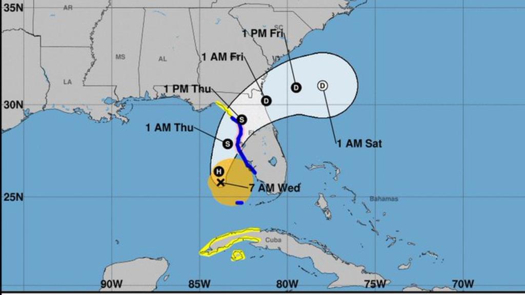 El centro de 'Eta' se moverá cerca pero mar afuera de la costa suroeste de Florida hoy, y se acercará a la costa oeste central de la península esta noche. (TWITTER)