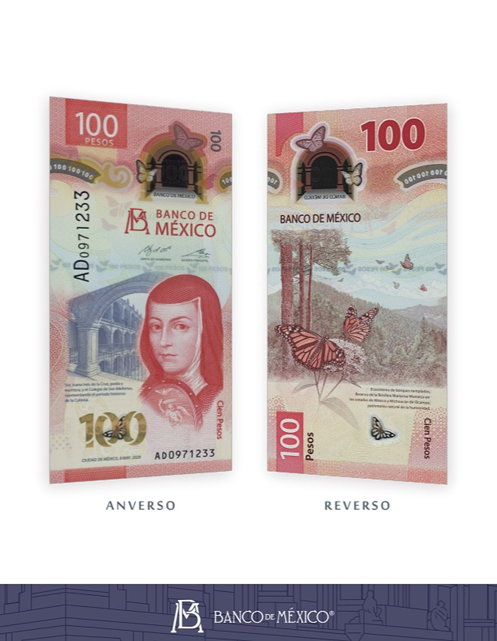 El billete de 100 pesos de sor Juana fue presentado el jueves.