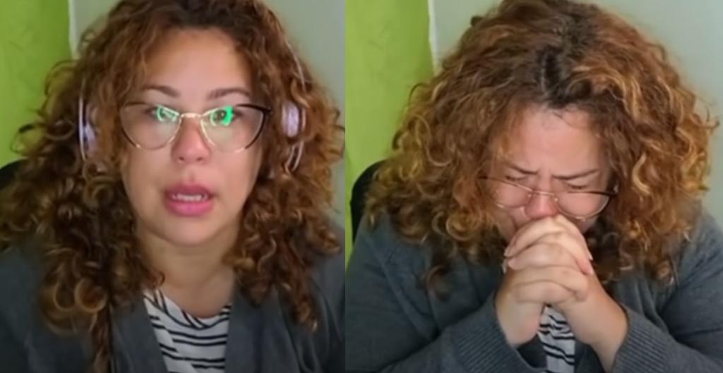 Las imágenes de la maestra llorando no tardaron en viralizarse en redes sociales (CAPTURA) 