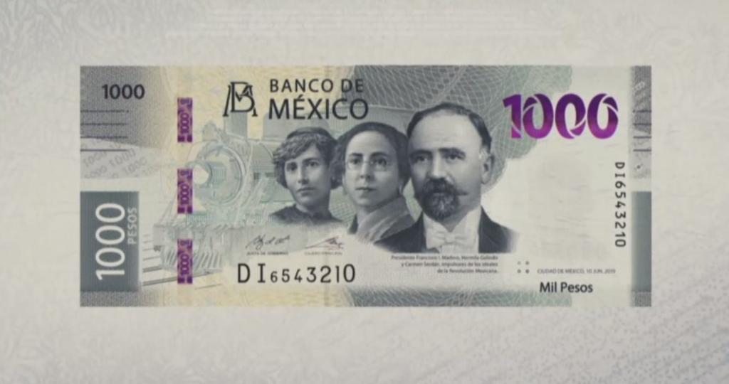 Francisco I. Madero junto con Hermila Galindo y Carmen Serdán, son los personajes principales que aparecen en el nuevo billete de mil pesos. (ESPECIAL)