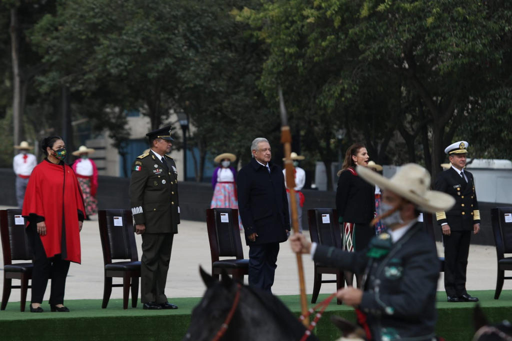 López Obrador encabezó el acto conmemorativo por el 110 aniversario de tal hecho histórico en México. (EL UNIVERSAL)