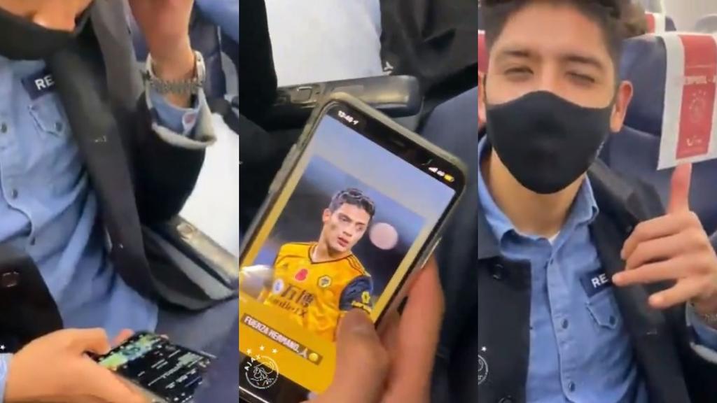 Tal es el caso de Edson Álvarez, quien a través de la cuenta oficial de Ajax fue sorprendido viendo las reacciones sobre Jiménez en redes sociales. (ESPECIAL)