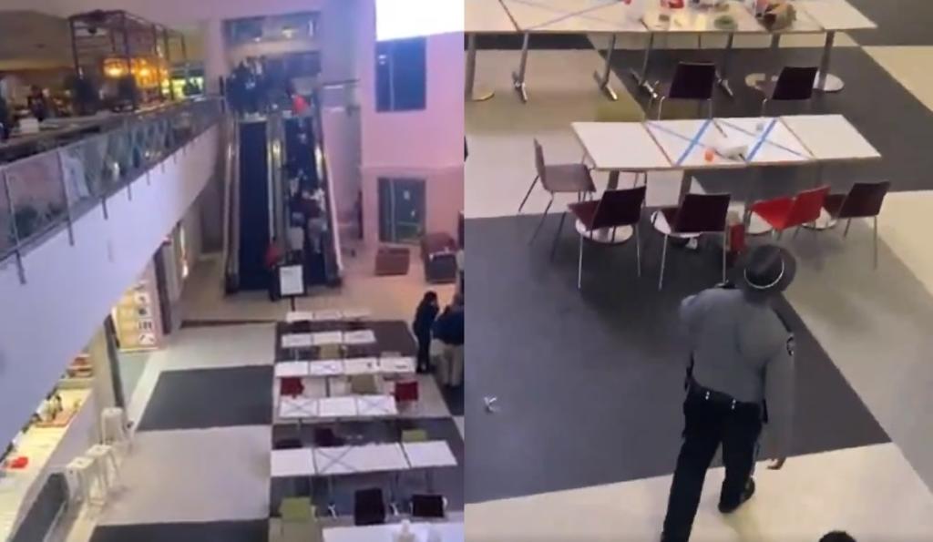 Al escuchar la detonación, las personas que se encontraban en el centro comercial huyeron inmediatamente (CAPTURA) 