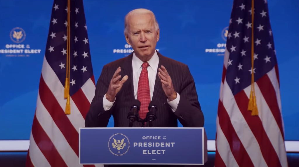 El presidente electo Joe Biden rebasa el umbral de los 270 votos electorales, formalizando su victoria. (ARCHIVO)