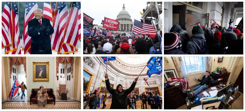 Fanáticos del presidente Donald Trump marcharon este miércoles al Capitolio, irrumpieron violentamente, causaron destrucción y obligaron a suspender por unas horas la sesión donde debía certificarse la victoria del demócrata Joe Biden en las presidenciales del 3 de noviembre. (ESPECIAL) 