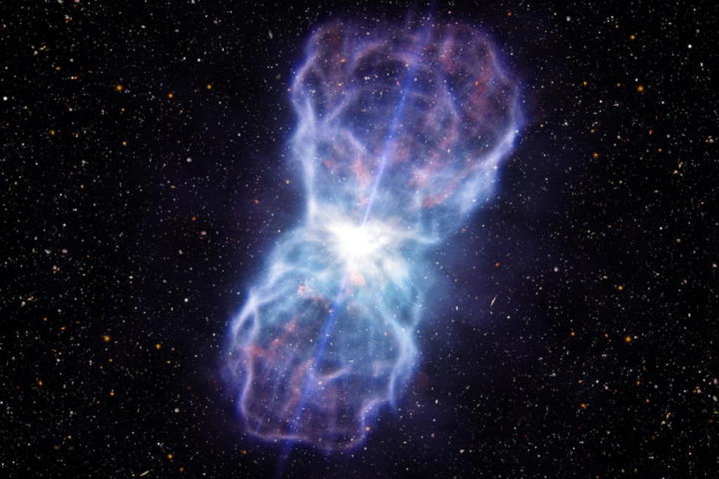 El cuásar más lejano descubierto hasta ahora está a 13,030 millones de años luz de la Tierra y alberga una agujero negro supermasivo que equivale a la masa combinada de 1,600 millones de soles, un hallazgo que servirá para aumentar el conocimiento sobre cómo se forman los agujeros negros. (ESPECIAL) 